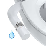 Garvee Bidé para Inodoro Ultrafino 5mm Accesorio de Doble Boquilla Autolimpiable con Presión de Agua Ajustable Blanco para Higiene Íntima y Alivio de Hemorroides - Blanco/Eb5600