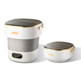 Garvee Mini lavadora plegable 13L 2.5kg con centrifugado para camping y viajes, motor silencioso, ABS resistente, compacta, color blanco - Gris & Blanco