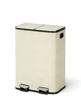 Garvee Cubo de Basura de Cocina de Acero Inoxidable, Sistema de Separación 2×15L, Tapa de Cierre Suave, Beige, para Reciclaje y Basura Orgánica - Beige