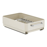 Garvee Organizador Extraíble para Gabinetes de Cocina con Bandeja de Goteo y Soporte para Tapas, Acero Carbono, Cajones Deslizantes Silenciosos, Multiusos, 39cm x 25cm x 10cm, Negro - 1 Pieza Blanco 25Cm