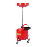 Garvee Tanque De Drenaje De Aceite Residual Portátil 8 Galones Acero Con Ruedas Para Talleres Y Garajes Altura Ajustable - Rojo