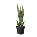 Garvee Planta Artificial Sansevieria 40cm PVC Suave Imitación Serpiente Decorativa Hogar Oficina Maceta Tropical Verde - Verde