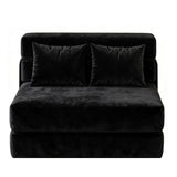 Garvee Sofá Cama Plegable 2-en-1 Con Cojín, Diseño Convertible Para Sala Y Dormitorio, Compacto Y Portátil, Tapizado En Cordón, Espuma Alta Densidad - Negro