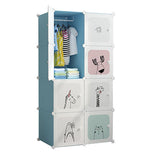 Garvee Armario Modular Infantil 8 Cubos Azul - Organización Fácil, Montaje DIY, Material Robusto, Ahorro de Espacio Para Casa y Dormitorio - Azul Claro Estilo Fresco