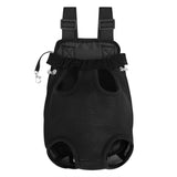 Garvee Mochila Mascota Poliéster M Negra Ajustable Ventilada Bolsillo Frontal - Negro