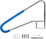 Garvee Barandilla para Piscina Enterrada 139.7 x 81.2 cm, Acero Inoxidable 304 con Mango Antideslizante Azul y Base Estable Ancha - Desmontable