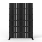 Garvee Panel de Privacidad para Exterior de Acero, Pantalla Modular de 3 Paneles con Diseño de Hojas, 183x119 cm, Negro - Vertical