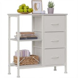 Garvee Archivador de 3 Cajones con Estantes Abiertos, Soporte para Impresora, Marco de Acero, Blanco, Oficina y Hogar, Diseño Moderno - Blanco