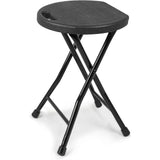 Garvee Klapphocker Plegable con Asa, Capacidad 270 Kg, Estructura X Estable, Polietileno Resistente y Antideslizante, Ligero, para Cocina y Exterior, 46 Cm, Color Negro - Schwarz