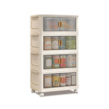 Garvee Contenedores de Almacenamiento Apilables 4 Niveles 84QT con Ruedas Plegables Plástico PP Translúcidas para Hogar y Oficina