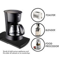 Garvee Bandeja Deslizante Multifuncional para Cocina, Tapete Extensible para Máquina de Café, Licuadora, Tostadora, 30.2x21.7x2.5 cm, Negro