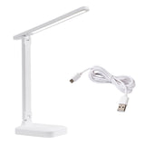 Garvee Lámpara De Escritorio LED Con 3 Niveles De Brillo, Protección Ocular, Plegable, USB, Para Dormitorio Y Oficina, Ajustable, Blanco