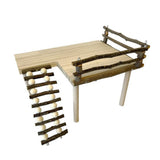 Garvee Plataforma De Hámster De Madera, Estante Para Hámster, Juguete De Escalada Con Escalera, Accesorios De Jaula, Oso Dorado - Escalada Horizontal
