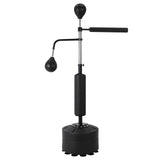 Garvee Bolsa de Boxeo Speed Trainer con Soporte Ajustable, Bolsa Reflex 360°, Guantes Incluidos, Base Estable con Ventosas para Entrenamiento en Casa, Negro