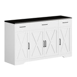 Garvee Buffet de comedor, tabla de viruta, color blanco y negro - Blanco Negro