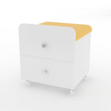 Garvee Taburete Tocador con Almacenaje, Asiento Acolchado, Diseño Cuadrado para Dormitorio y Salón, Versátil y Duradero - Amarillo