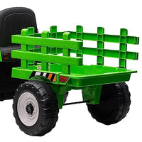 Garvee Tractor Eléctrico 12V, 2 Modos De Conducción, Mando A Distancia, 3 Velocidades, Remolque, Luces LED, Bluetooth, Música USB, 3-7 años, Jardín, Verde