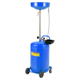 Garvee Tanque de Drenaje de Aceite 76 Litros con Ruedas 360° Altura Ajustable 97-165 cm Acero Recubierto Azul para Talleres y Garajes - Blue
