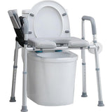 Garvee Elevador Asiento Inodoro Aluminio Ajustable 45-55cm Acolchado Suave Antideslizante Blanco