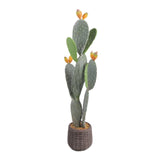 Planta artificial de cactus Garvee 106cm, realista, fácil cuidado, material EVA, maceta de PP estable, para decoración de hogar y oficina, negro - Amarillo