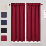 Garvee Verdunkelungsvolants para ventanas, 2 piezas, microfibra, aislamiento térmico, cocina y dormitorio, 66×114.3cm - Rojo 26 x 45 Pulgadas