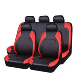 Garvee Funda De Asiento De Coche PU Cuero Impermeable Protección Completa Instalación Fácil Ajuste Universal Para Autos Y SUVs Negro - Rojo