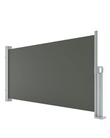 Garvee Toldo Lateral Retráctil Doble de Poliéster 280g/m² para Privacidad en Patio o Piscina 180x350cm Gris - Gris
