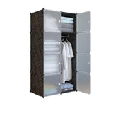 Garvee Armario Modular De Plástico Con 8 Cubos Y Barra De Ropa, Apilable, Resistente, 75x47x147cm, Ideal Para Dormitorios - 8-1_8-1