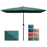 Garvee Sombrilla Rectangular de Patio 10'x6.5' con Manivela y Botón de Inclinación, Tela Poliéster Resistente UV, Estructura de Acero Reforzado, Diseño Ventilado para Jardín y Piscina - Turquesa