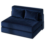 Garvee Sofá Cama Plegable 2 en 1 con Cojín, Diseño Convertible, Espuma Alta Densidad, Tapizado en Corduroy, Compacto y Portátil para Salón y Dormitorio - Azul