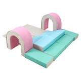 Garvee Set De Juego Suave Interior Para Bebés Gimnasio De Actividad En PU Modular 10 Piezas Seguro Colorido Niños 1-3 Años - Rosa