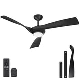 Garvee Ventilador De Techo Con Luz LED, 132cm, 6 Velocidades, Motor DC Reversible, Control Remoto, Dimmer, Instalación Flexible Para Interior Y Exterior