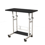 Garvee Escritorio Móvil Ajustable para Computadora con Ruedas y Altura Regulable, Mesa de Trabajo Ergonómica MDF Ecológico para Oficina y Hogar, 80x40 cm, Negro - Negro