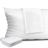 Garvee Protector de almohadas con cremallera, set de 4 unidades, algodón egipcio 100% de 400 hilos, color blanco, tamaño queen, para dormitorio