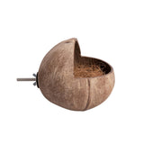 Garvee Casa Para Pájaros De Cáscara De Coco Natural Con Plataforma De Actividad Para Jardín 12x12cm Natural