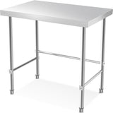 Garvee Mesa de acero inoxidable 91.44x60.96cm - trabajo pesado, base abierta, alta estabilidad, montaje rápido, patas fijas o ruedas, para cocina y taller