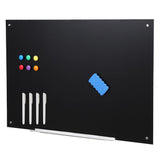 Garvee Pizarra De Vidrio 46x61cm, Superficie Temperada y Magnética Sin Marco, Diseño Elegante, para Oficina y Hogar - Negro