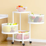 Carrito de cocina Garvee de 3 niveles con ruedas y cesta extraíble para cocina, baño y sala de estar, blanco, 30 x 30 x 61 cm - Blanco