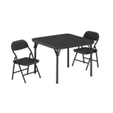 Garvee Set De Mesa Y Sillas Plegables Para Niños, Actividades Y Comedor, Marco Metálico Duradero, Piel PU Impermeable, Jardín Y Aula - Negro