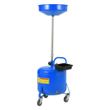 Garvee Tanque de Drenaje de Aceite 30 L con Ruedas Giratorias 360° Altura Ajustable 71-157 cm Acero Recubierto para Taller y Garaje - Azul