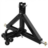 Garvee Enganche de Remolque de 3 Puntos Cat 1 con Receptor de 5 cm y Bola de Hierro Negro - Negro