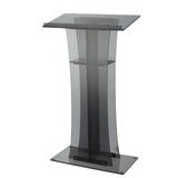 Garvee Atril Acrílico Transparente 119 cm Alto con Estante de Almacenamiento para Iglesias y Conferencias, Ligero y Portátil - Negro