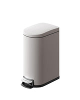 Garvee Basurero De Baño Metálico 10L Con Tapa Compacto Resistente Pedal Industrial Asa Trasera Para Dormitorios Y Baños Negro - Gris
