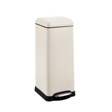 Garvee Papelera de 30 Litros con Pedal y Tapa Soft-Close, Acero Galvanizado, Cubeta Removible, para Cocina y Oficina, Seguridad Antiodores - Beige