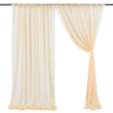 Garvee Cortina De Fondo Para Fotografía Suave Y Plisada Material Champán Desmontable 1.5x2.4m Para Bodas Y Fiestas - Champán 21 Numeral