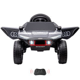 Garvee Coche Eléctrico 12V, Control Remoto, 2 Motores 35W, Suspensión, Neumáticos EVA, Luces LED, Bocina, 3-6 años, Interior y Exterior, Gris - Gris