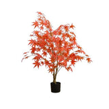 Garvee 120cm Árbol Artificial de Arce Rojo con Maceta para Oficina, Sala de Estar, Porche, Decoración de Puerta, Barra Única - Tronco Simple