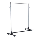 Garvee Perchero Comercial en Z 180×51×160 cm con Ruedas Bloqueables, Base Acero Carbono, Tubos Acero Inox, Cubiertas PVC, Perfil Estrecho, Ideal para Tiendas