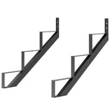 Garvee 2 Pack Escalera De Acero Riser Resistente Anticorrosión Para Escaleras Exteriores Garajes 2 3 Peldaños Negro - Negro
