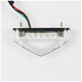 Garvee Luz Trasera LED Universal para Moto - Freno y Señal - Carcasa Transparente - Accesorios de Modificación para Motocicletas Urbanas - Transparente
